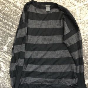 Ann Taylor Black & Grey Boatneck Sweater